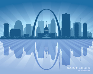 Saint Louis Missouri city skyline vector silhouette - obrazy, fototapety, plakaty