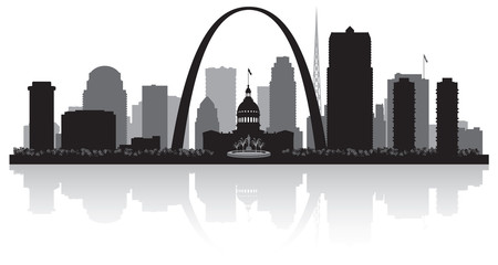 Saint Louis Missouri city skyline silhouette - obrazy, fototapety, plakaty