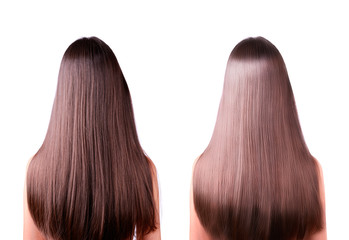 hair straightening before and after