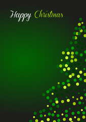 Christmas greeting card in green