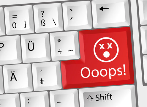Oops - Fehler - Error 404 - Tastatur deutsch