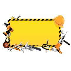 Vector Construction Frame with Tools