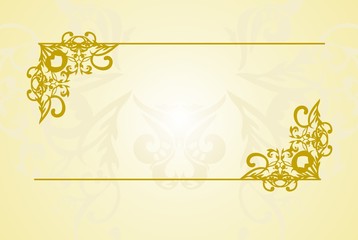 Fototapeta na wymiar Floral golden frame