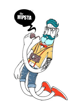Fototapeta Hipster graffiti character
