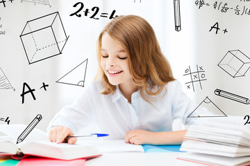 Fototapeta premium student girl studying at school