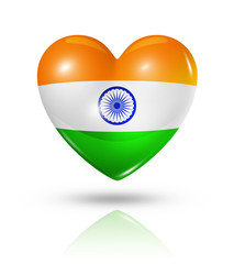 Fototapeta premium Love India, heart flag icon