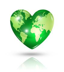 Love earth, heart icon