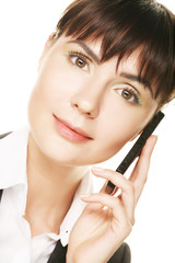 business woman talking on cell phone