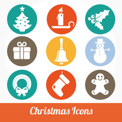Christmas and Winter icons collection - vector silhouette