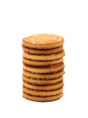 Round cookies with sesame seeds