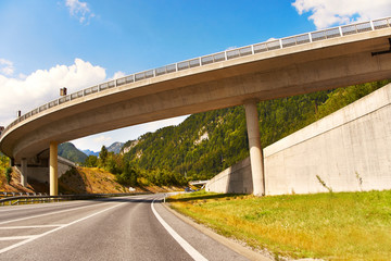 Highway Bridge Beneath the Summer Sky