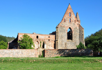 Fototapeta na wymiar ruins of the monastery village of Dolní Kounice, Czech Republic