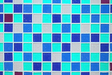 colourful ceramic tile wall in the bathroom