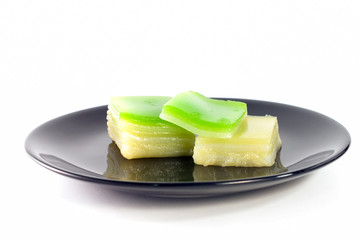 Khanom Chan or Thai sweetmeat is a kind of sweet Thai dessert.