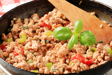 Ground meat stir fry