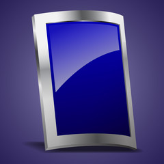 Empty Rectangle Shape Metal Shield, Vector Illustration.