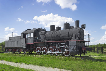 Fototapeta na wymiar The steam locomotive of Soviet production of the 30s