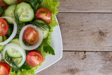 Salad for lunch. Space for text