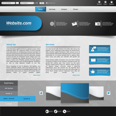 blue business website template - home page design 