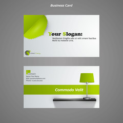 elegant fresh business cards with leaves 