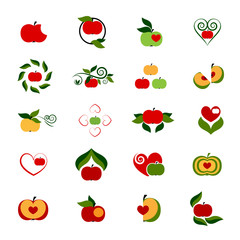 Apple Icons Set - Isolated On White Background