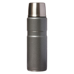 metal thermos isolated on white
