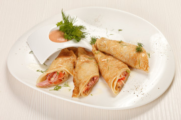 Pancakes with Salmon