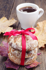 Gingerbread and cup of coffee