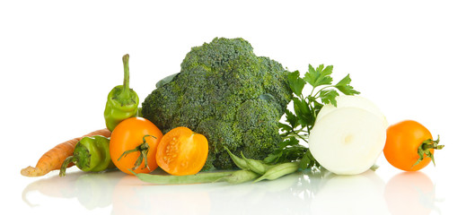 Fresh vegetables isolated on white
