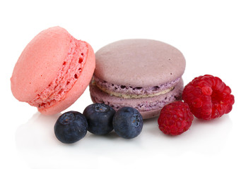 Gentle macaroons isolated on white