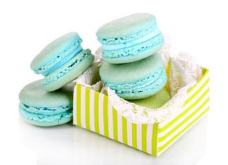 Gentle macaroons isolated on white