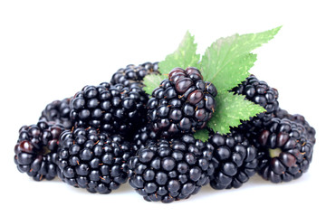 Sweet blackberries isolate on white