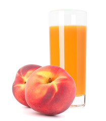 Peach fruit juice in glass