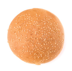 Round sandwich bun with sesame seeds