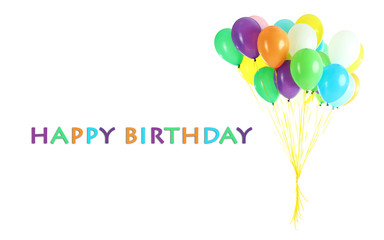 Colorful balloons isolated on white