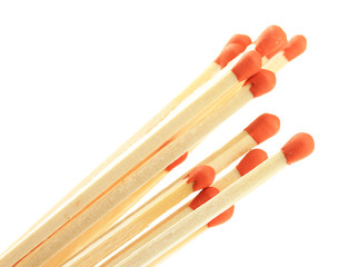 Long matches for fireplace, isolated on white