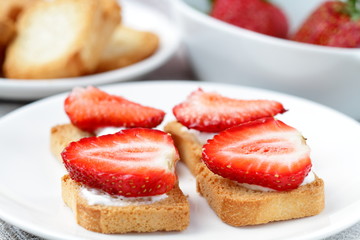 Toast with strawberry
