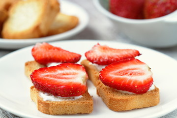 Toast with strawberry