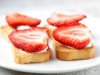 Toast with strawberry