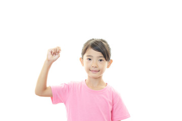 ガッツポーズの女の子