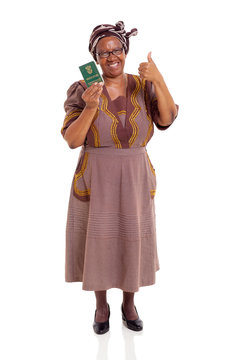 South African Mature Woman Holding ID Book