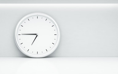 white wall with clock