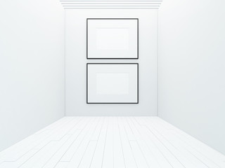 blank posters in white room