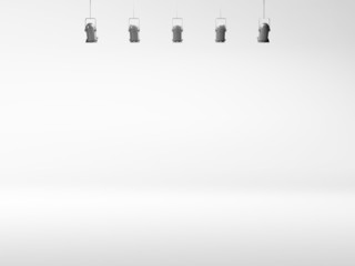 white spotlight background with lamps