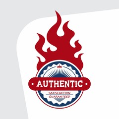 fire flame art label
