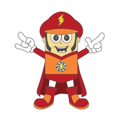 red hat cartoon hero