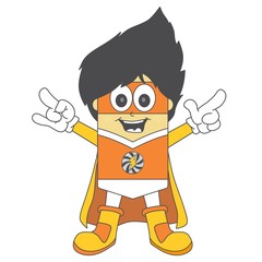 orange cartoon hero