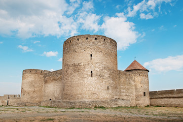 Fototapeta na wymiar ancient fortress with towers and fortified wall