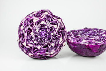 Fototapeta premium Red cabbage on a white background