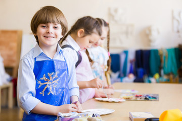 Children drawing and painting